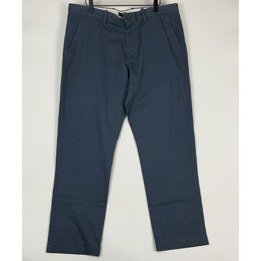 JCrew Mens Straight Pants Size 36 X 30 Blue Trouser Flex Stretch‎ Office Preppy